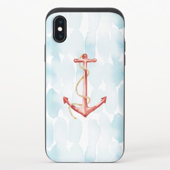 Orange Watercolor Anchor Iphone X Slider Case by wildapple at Zazzle