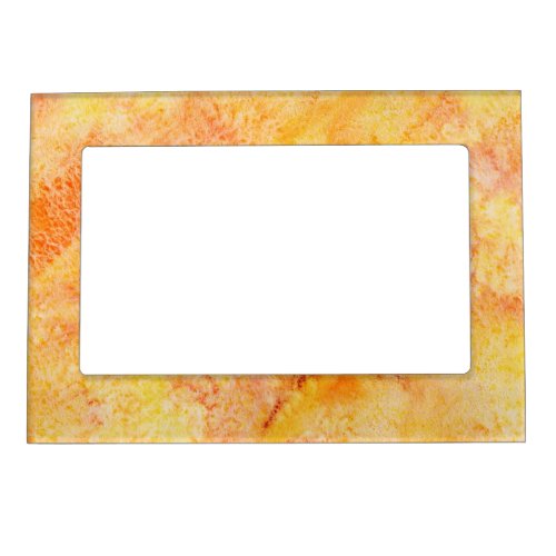 Orange Watercolor Background Magnetic Photo Frame