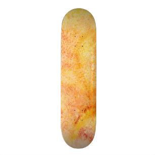 Orange Watercolor Background Skateboard Deck