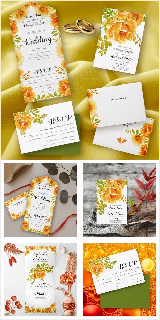Orange watercolor cactus flowers floral wedding
