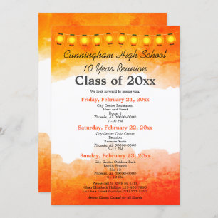 Orange Watercolor Class Reunion Template