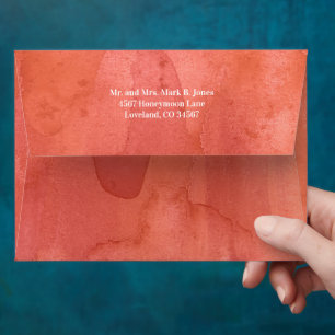 Orange Watercolor Envelope