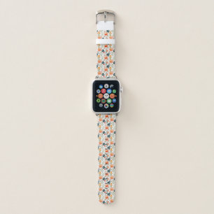 Orange Watercolor flowers Apple Watch Band