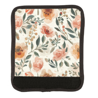Orange Watercolor Flowers Botanical Painting Luggage Handle Wrap
