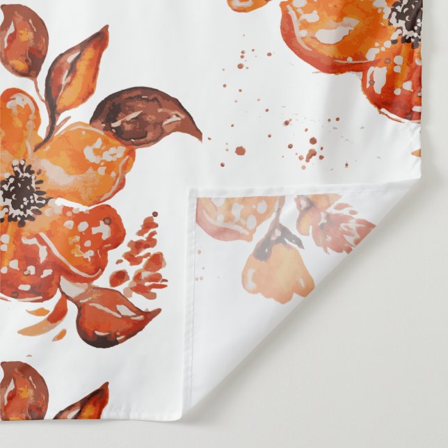 Orange Watercolor Flowers I Tapestry (Detail)