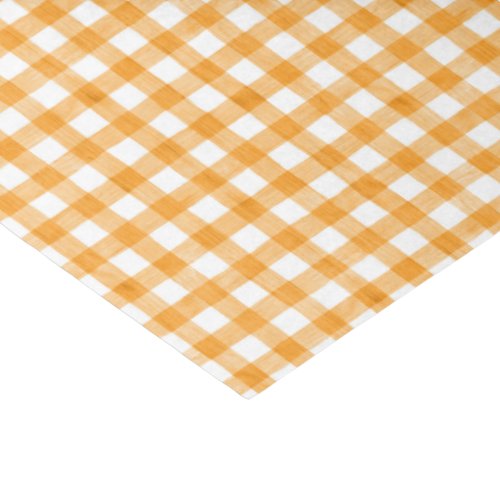 Orange Watercolor Gingham Tissue Paper