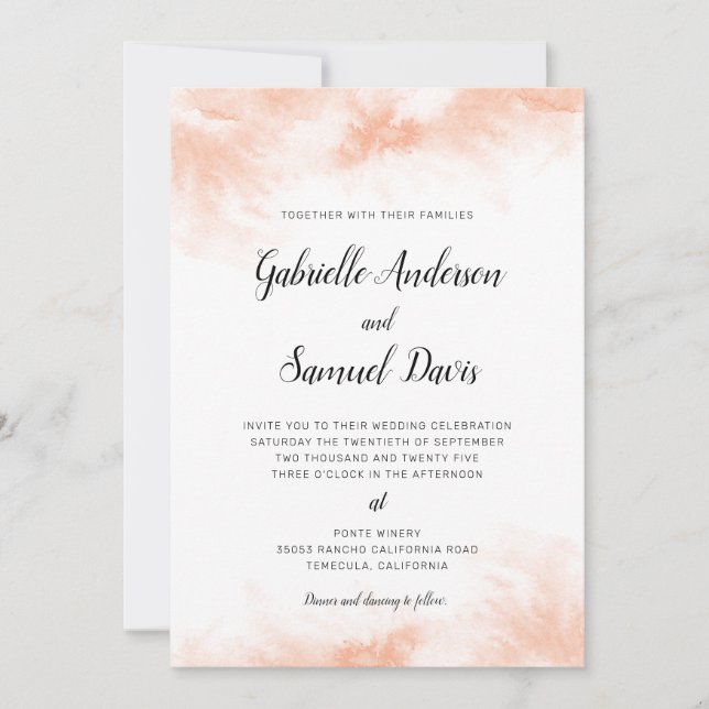 Orange Watercolor Handwritten Calligraphy Wedding (Front)