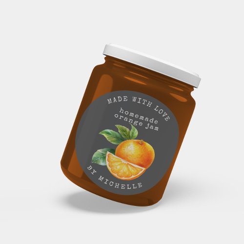 Orange Watercolor Jam Label Canning Sticker