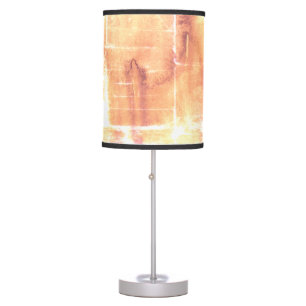 Orange Watercolor Painting Beach Table Lamp