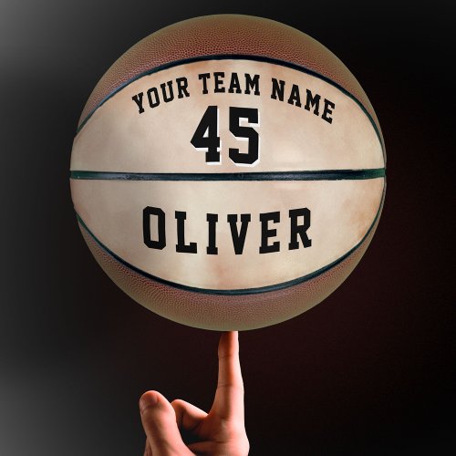 Orange Watercolor Player Team Name Number  Basketball