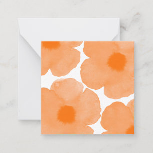 Orange Watercolor Poppy 3 Note Card