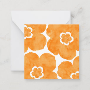 Orange Watercolor Poppy Note Card