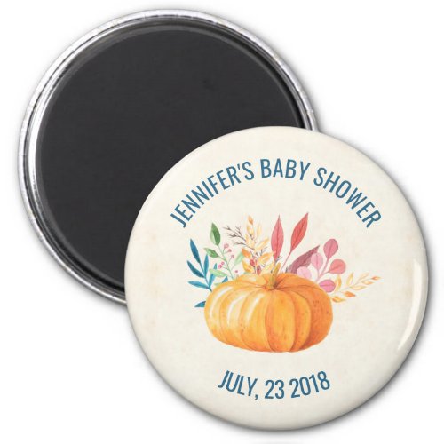 Orange Watercolor Pumpkin Baby Shower STD Magnet