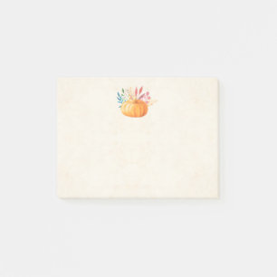 Orange Watercolor Pumpkin Fall Season Post-it Notes