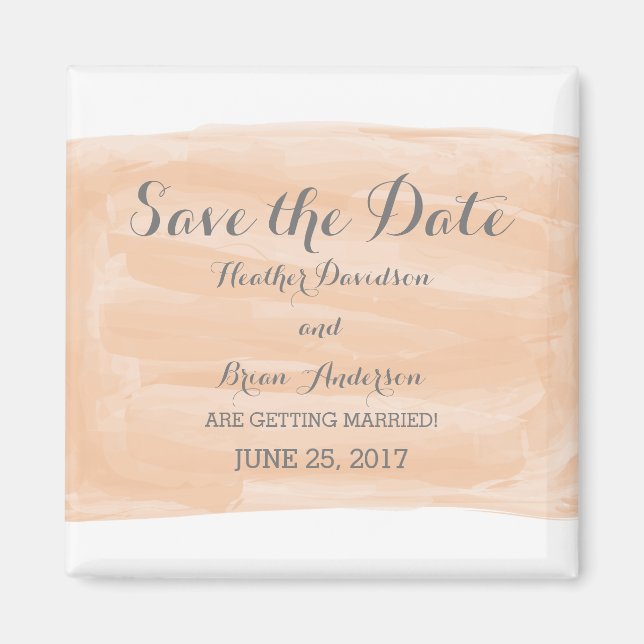 Orange Watercolor Save the Date Magnet (Front)