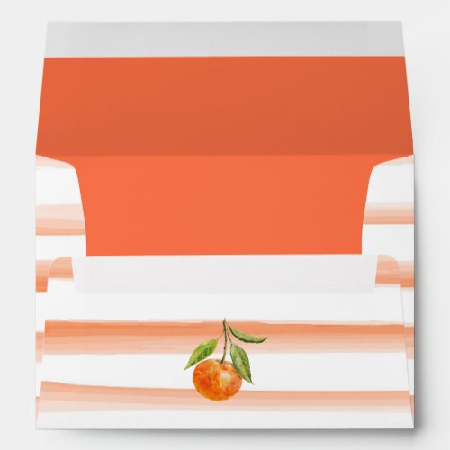 Orange Watercolor Stripes and Orange Graphic Envelope