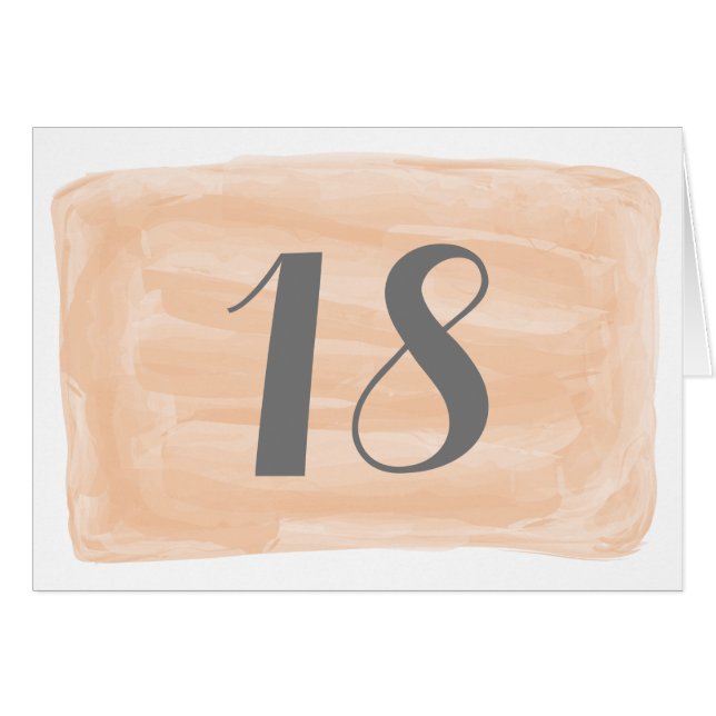 Orange Watercolor Table Number Card (Front Horizontal)