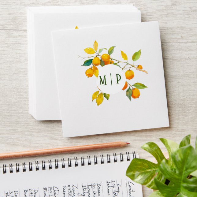 Orange watercolor theme Bright colors Envelope (Stacked)