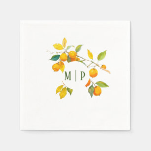 Orange watercolor theme Bright colors Napkins