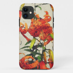 Orange Watercolor Tiger Lily 1 iPhone 11 Case