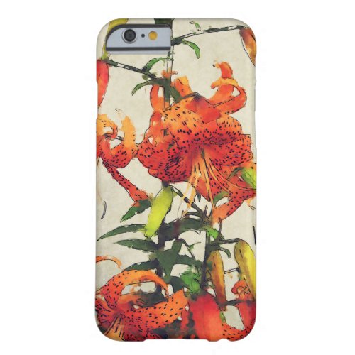 Orange Watercolor Tiger Lily 1 Barely There iPhone 6 Case