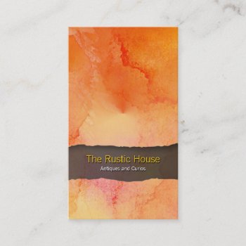 Orange Watercolor Wash Retail Trade Business Card by businesscardsstore at Zazzle