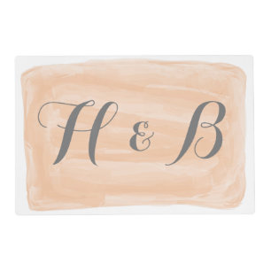 Orange Watercolor Wedding Placemat