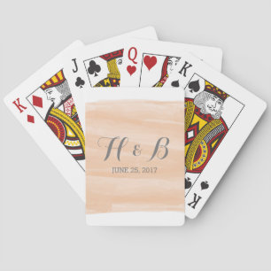 Orange Watercolor Wedding Playing Cards