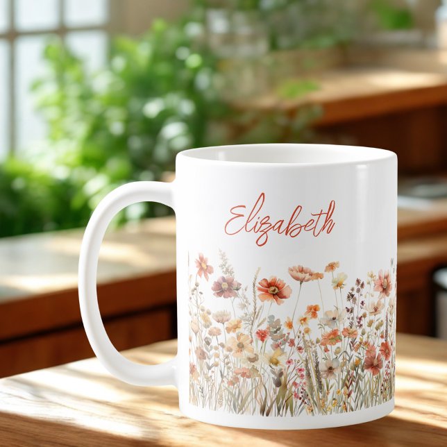 Orange Watercolor Wildflower Coffee Mug (Creator Uploaded)