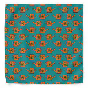 Orange Watering Can with Sunflower Bandana