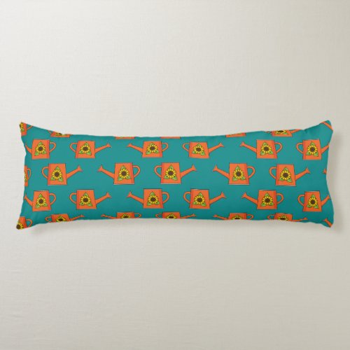 Orange Watering Can with Sunflower Body Pillow