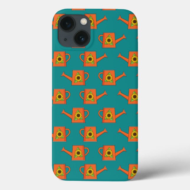 Orange Watering Can with Sunflower Case-Mate iPhone Case (Back)