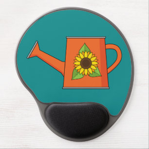 Orange Watering Can with Sunflower Gel Mouse Pad