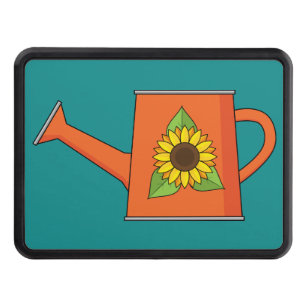 Orange Watering Can with Sunflower Hitch Cover