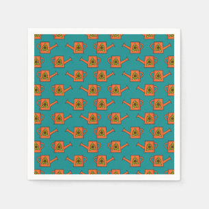 Orange Watering Can with Sunflower Napkins