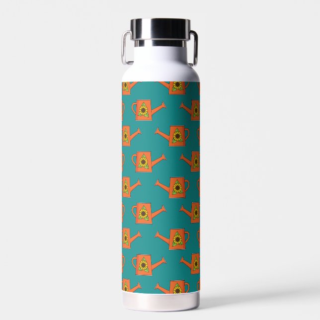 Orange Watering Can with Sunflower Water Bottle (Front)
