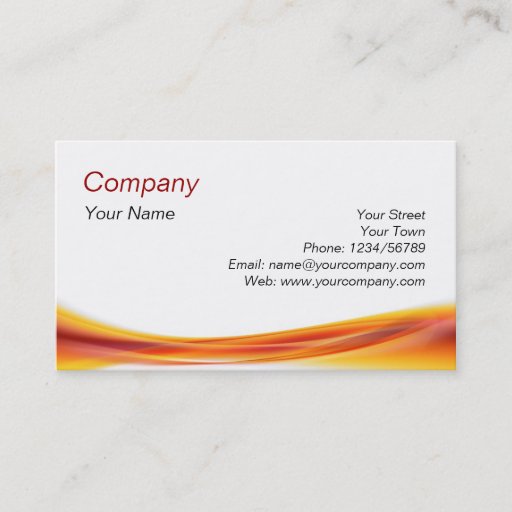 Customizable orange wave business card template