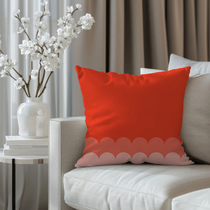 Orange wave simple print throw pillow