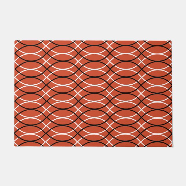 Orange Waves  Doormat (Front)