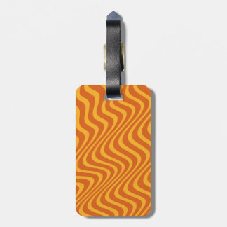 orange waves luggage tag