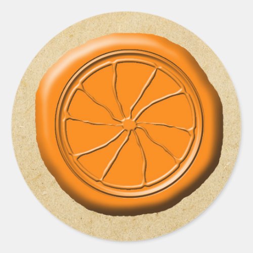 Orange Wax Seal OFMD Slice Design Sticker