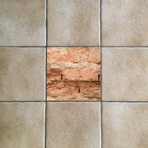 Orange Weathered Brick And Mortar Background Tile