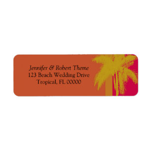 Orange Wedding Colors Palm Tree Labels