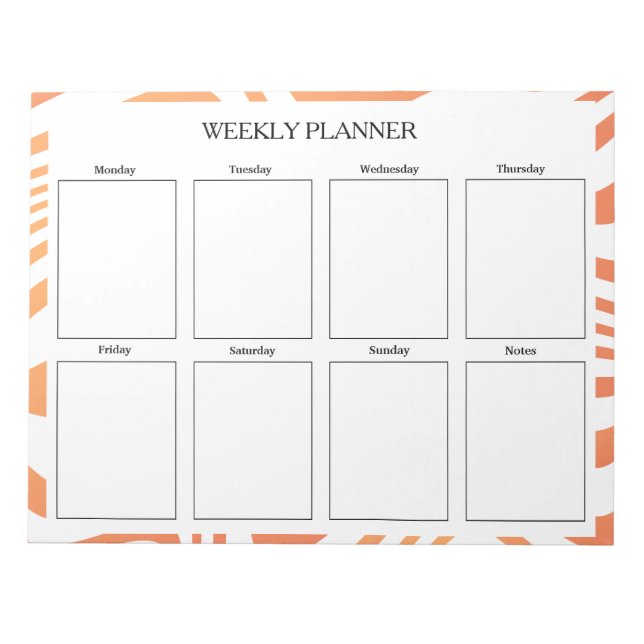 Orange Weekly Planner Custom Notepad (Front)