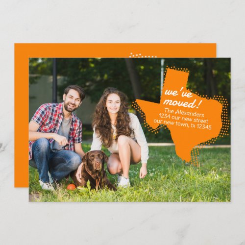 Orange Weve Moved _ Dotted Texas Moving Announcement