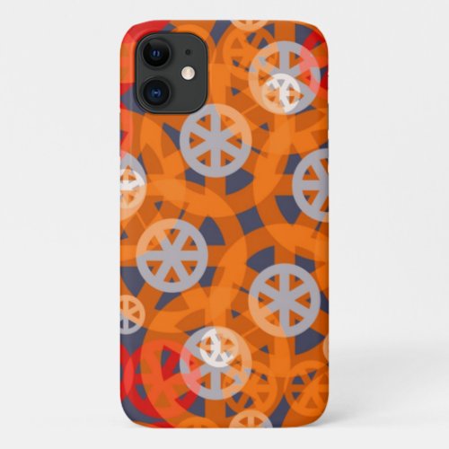 Orange Wheel Abstract Pattern  iPhone 11 Case