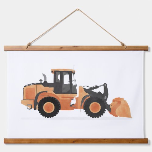 Orange Wheel Loader Construction Vehicle Decor Hanging Tapestry