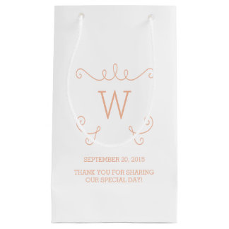 Orange Whimsical Flourish Monogram Gift Bag