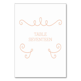 Orange Whimsical Flourish Table Card