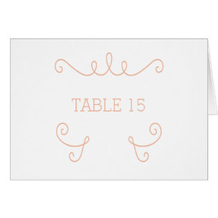 Orange Whimsical Flourish Table Number Card